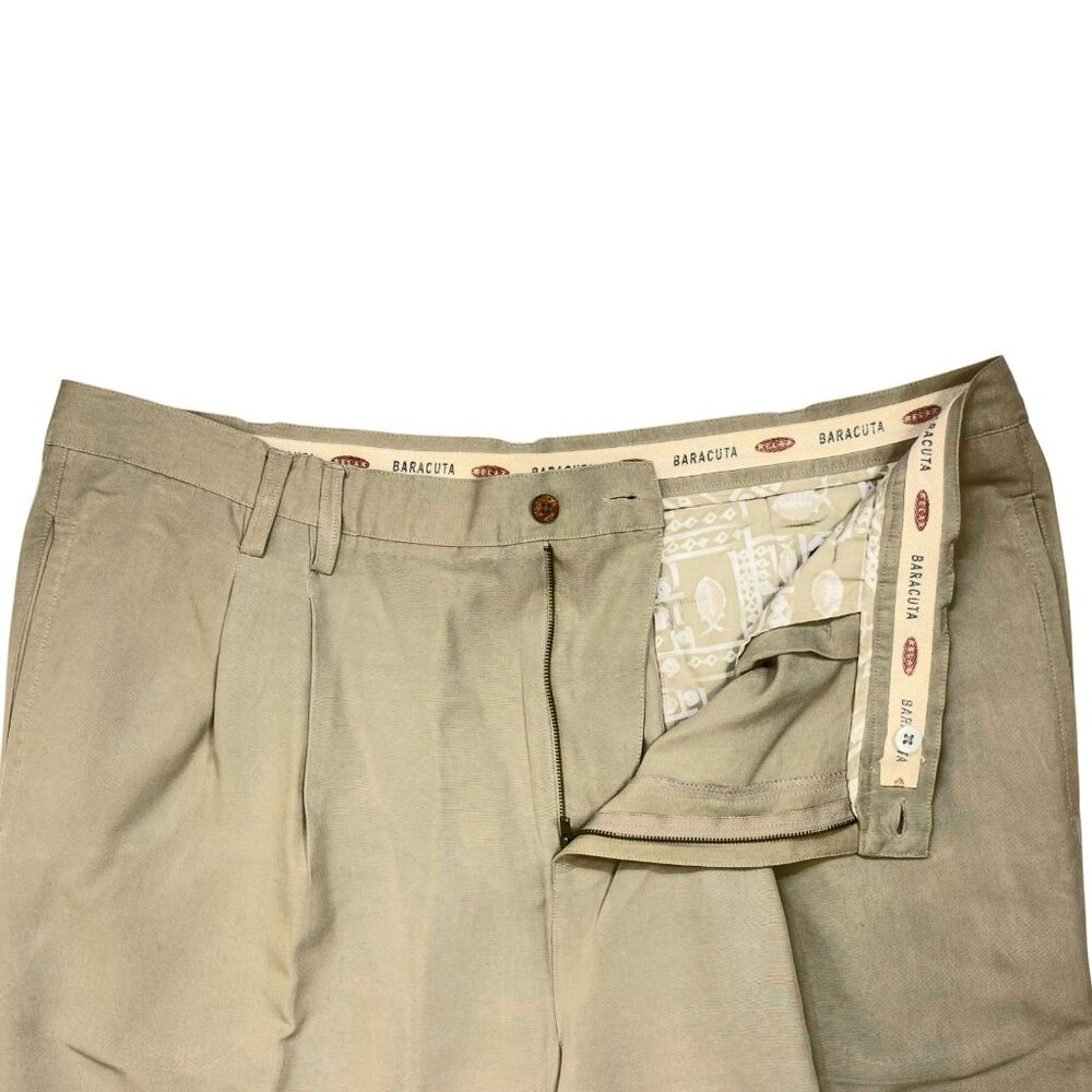 Baracuta Beige Pure Silk Pleated Dress‎ Pants - Picture 6 of 8